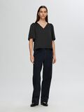 Selected SATIJN SHIRT MET 2/4 MOUWEN, Black, highres - 16095967_Black_005.jpg