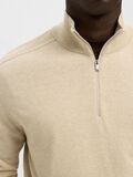 Selected HALF-ZIP KNITTED JUMPER, Oatmeal, highres - 16074687_Oatmeal_779218_006.jpg