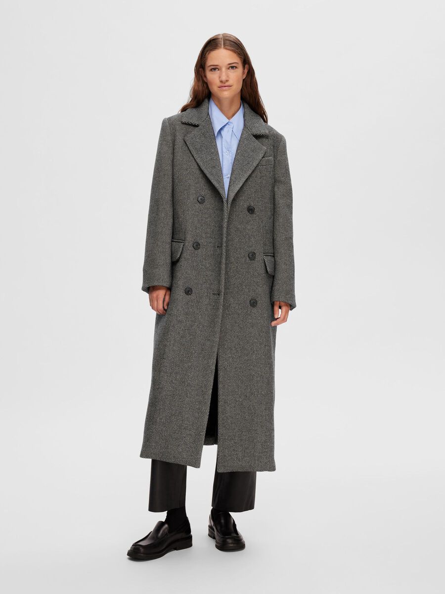Selected DOUBLE-BREASTED WOOL BLEND COAT, Black, highres - 16093864_Black_1105634_003.jpg