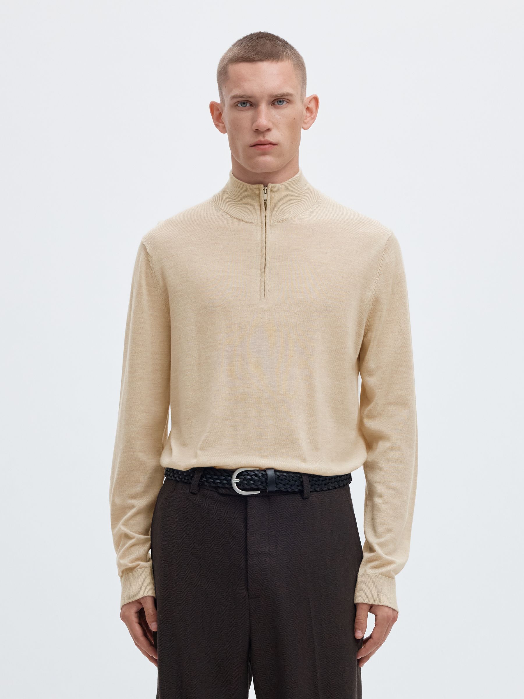 100% MERINO WOOL PULLOVER | Grey | Selected