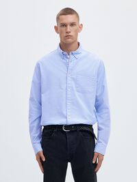 OXFORD LONG SLEEVED SHIRT, Light Blue, highres