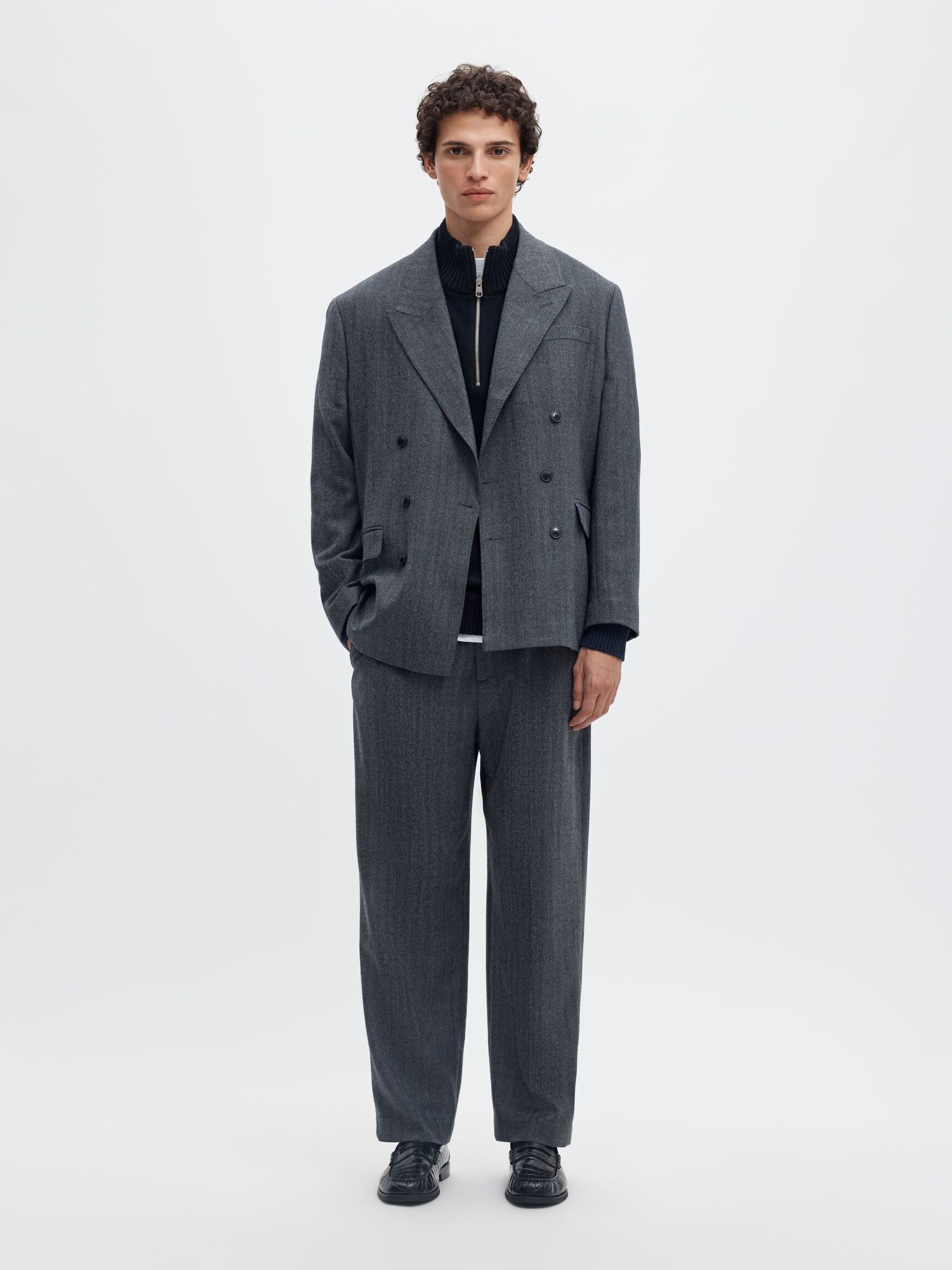HALV GLIDELÅS PULLOVER, Sky Captain, highres