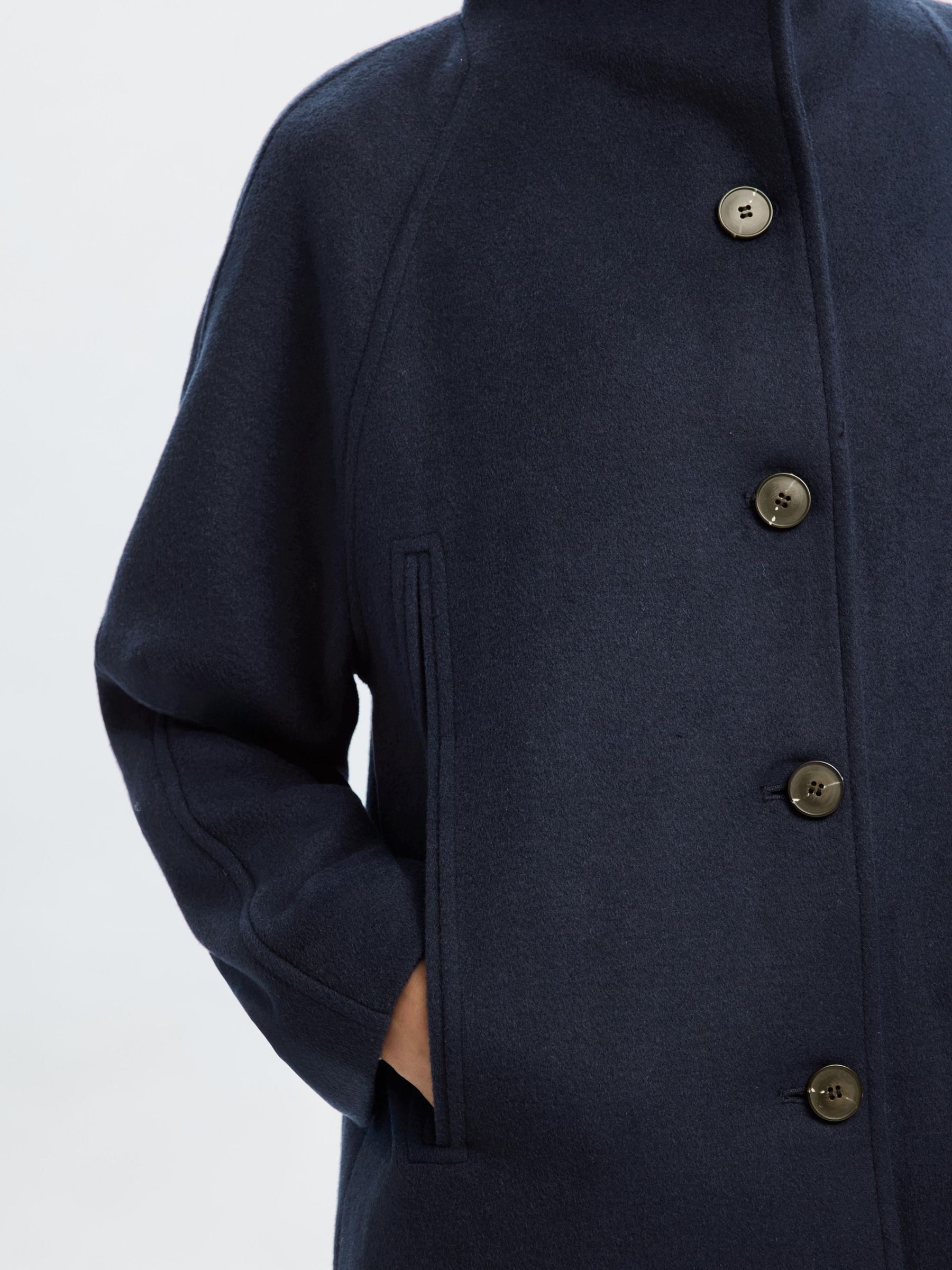 WOOL BLEND COAT, Dark Sapphire, highres