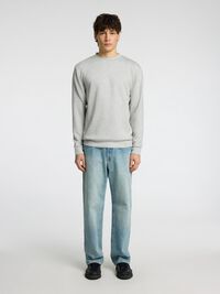 VISCOSE BLEND SWEATSHIRT, Light Grey Melange, highres