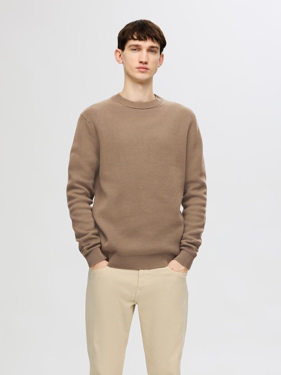 Selected RONDE HALS SWEATER, Morel, highres - 16092599_Morel_003.jpg