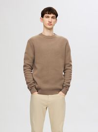 RONDE HALS SWEATER, Morel, highres