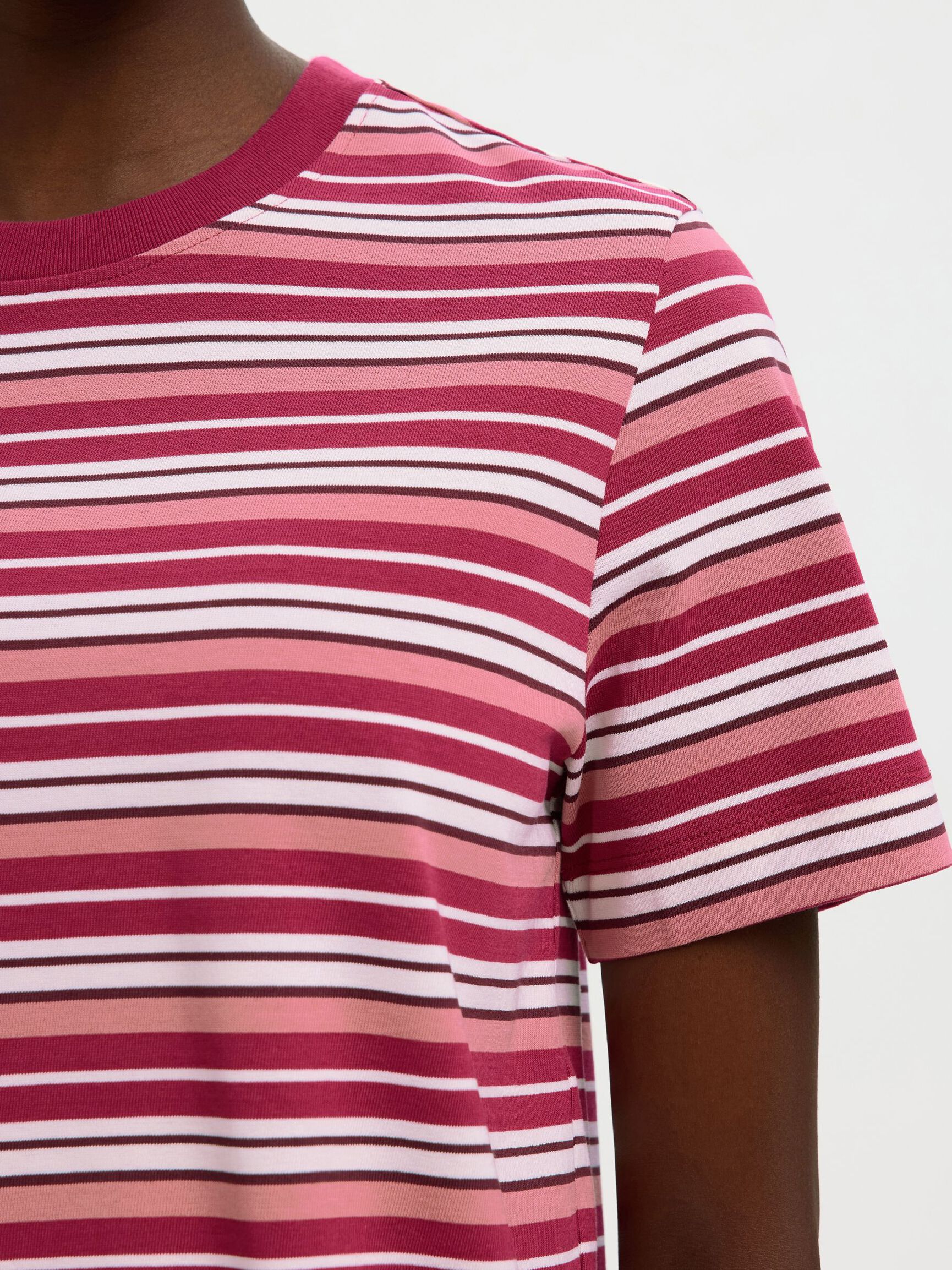 STRIPED BOXY FIT T-SHIRT, Anemone, highres