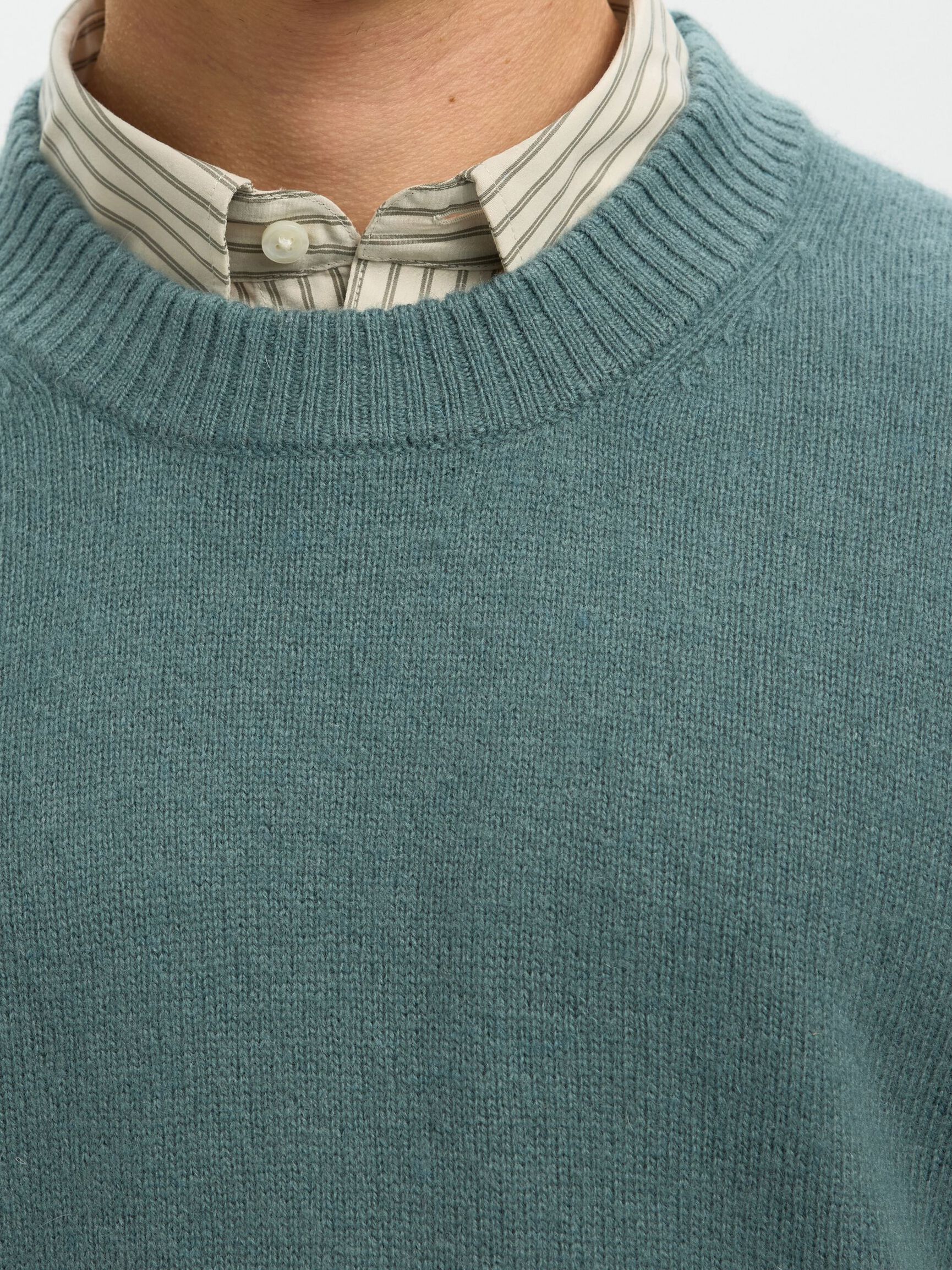 100% WOOL JUMPER, Balsam Green, highres