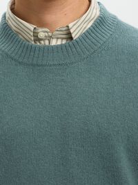 100% WOOL JUMPER, Balsam Green, highres