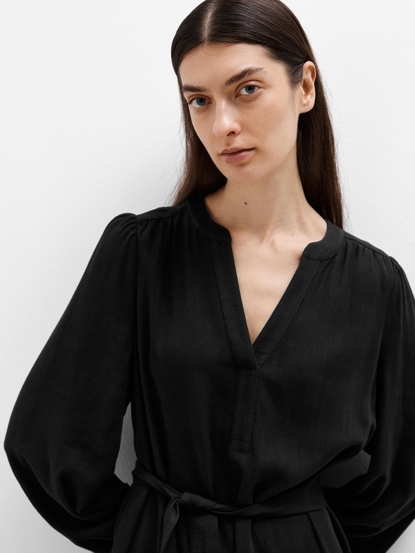 VISKOSEBLANDING KORT KJOLE, Black, highres