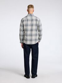 LONG SLEEVED FLANNEL SHIRT, Egret, highres