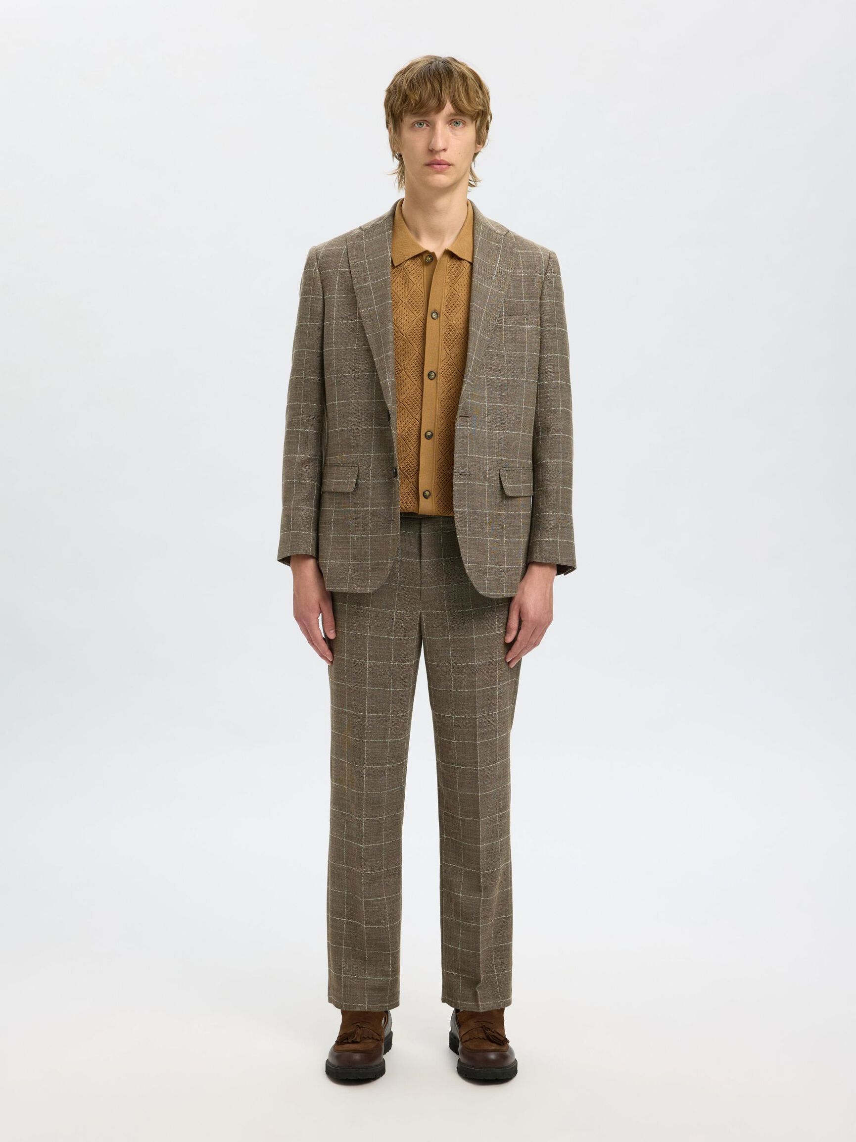 WOOL BLEND SUIT TROUSERS, Slate Black, highres