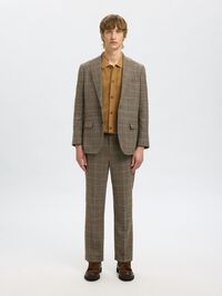 WOOL BLEND SUIT TROUSERS, Slate Black, highres