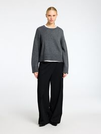 LØS PASSFORM ULLBLANDING GENSER, Medium Grey Melange, highres