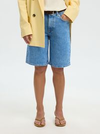 LIGHT WASH DENIM SHORTS, Light Blue Denim, highres