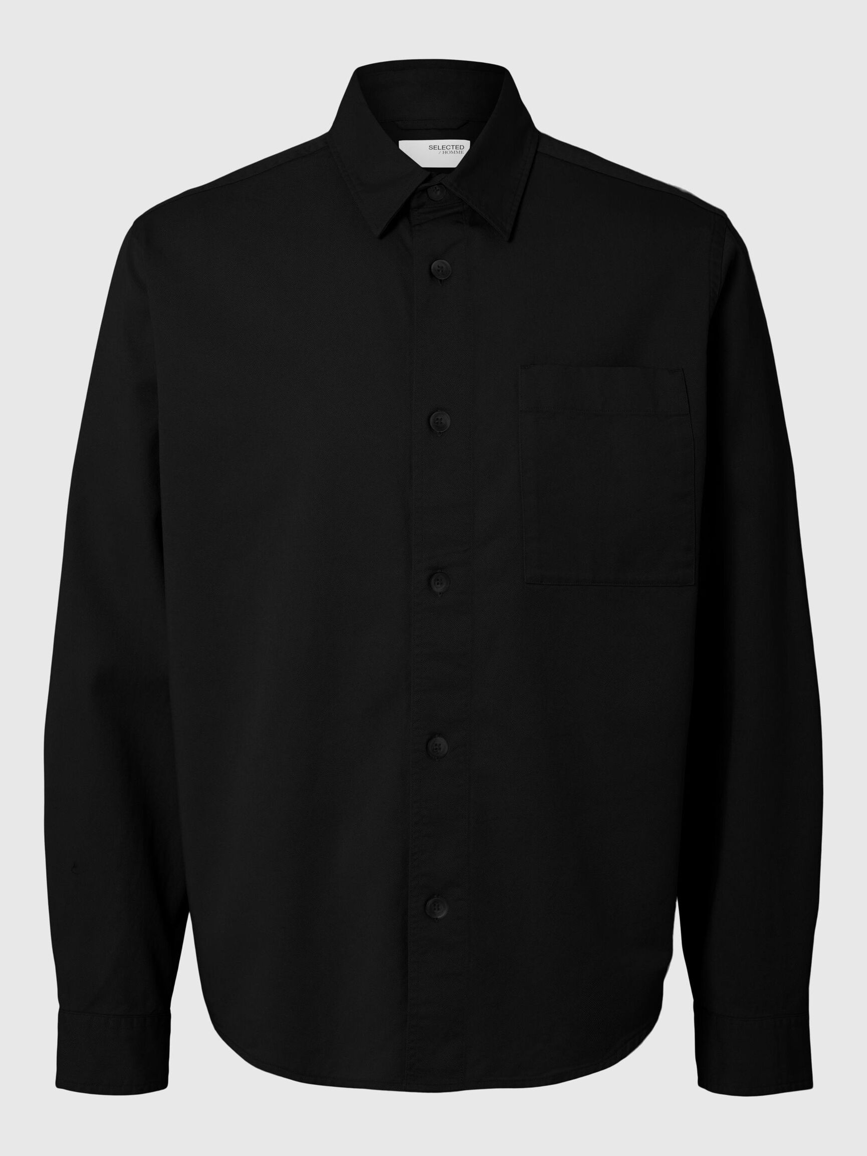 LANGE MOUWEN OVERSHIRT, Black, highres