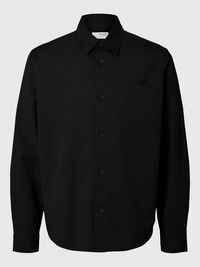LANGE MOUWEN OVERSHIRT, Black, highres