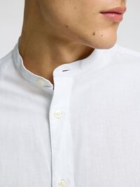 LONG-SLEEVED LINEN BLEND SHIRT, White, highres