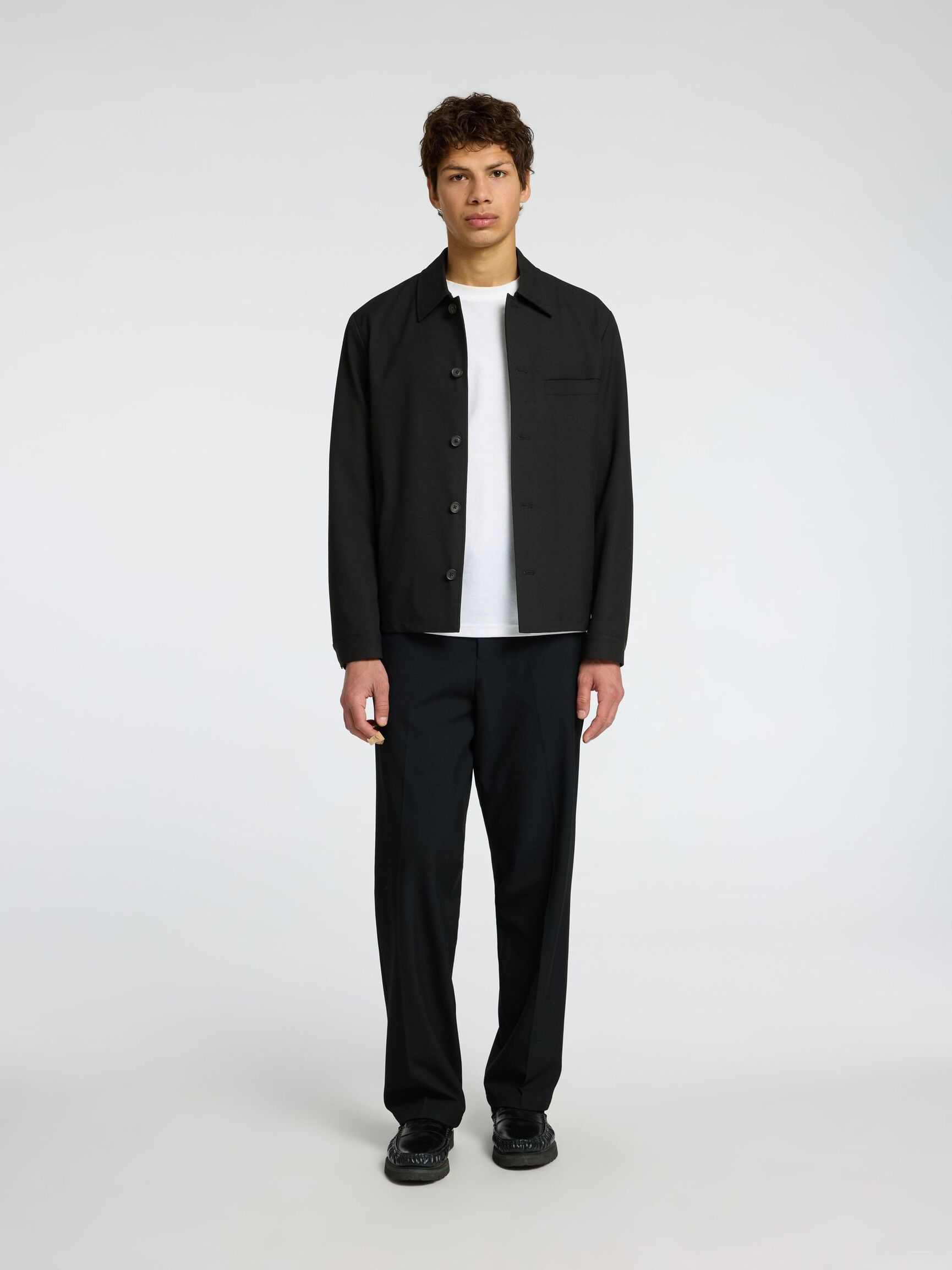TAILORED OVERSHIRT, Black, highres