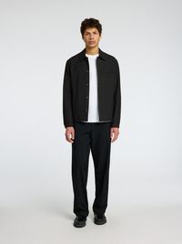 SKRÆDDERSYEDE OVERSHIRT, Black, highres