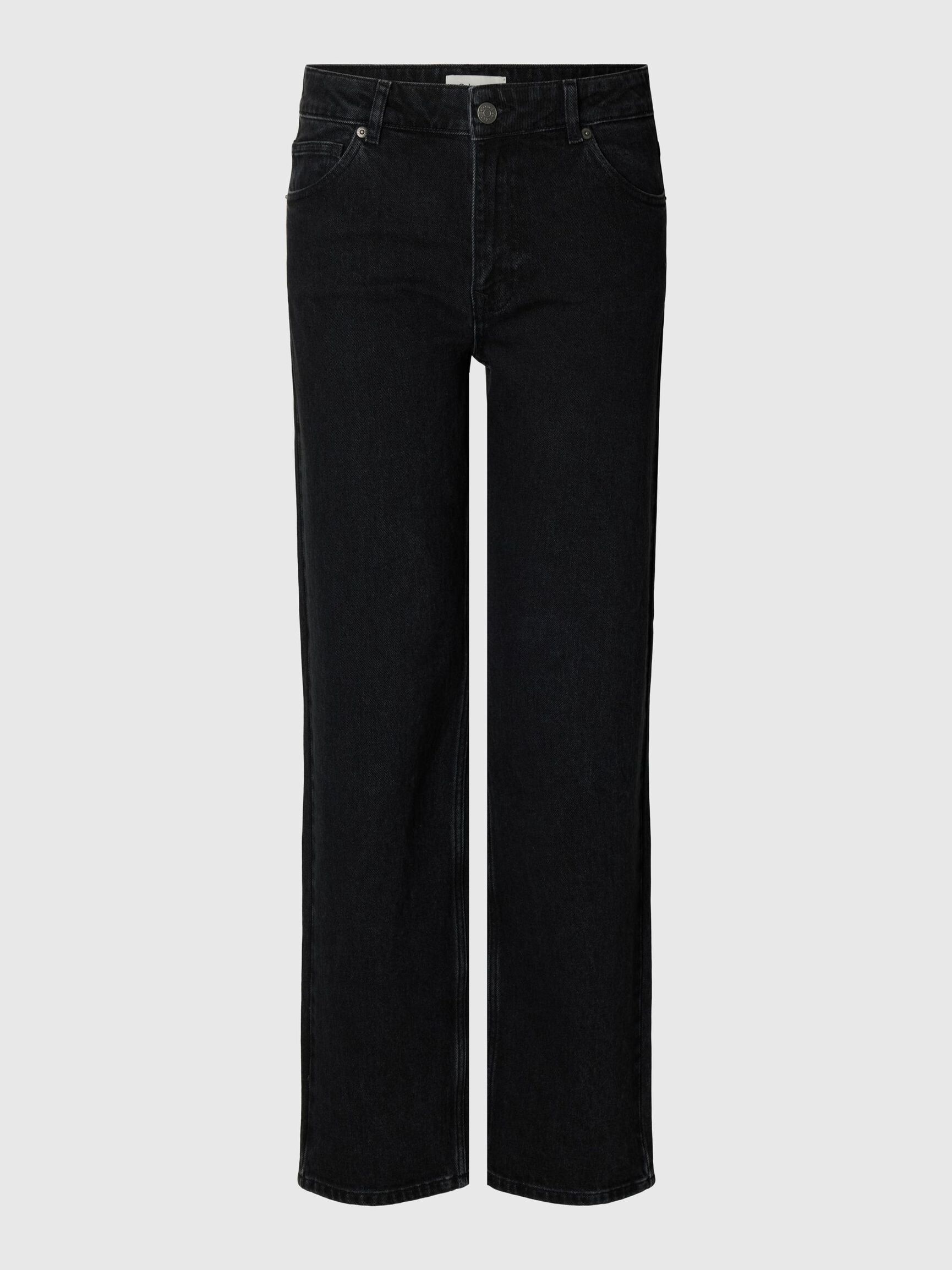 HIGH WAIST WIDE LEG JEANS, Black Denim, highres