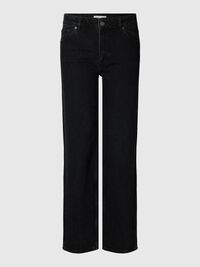 HIGH WAIST WIDE LEG JEANS, Black Denim, highres
