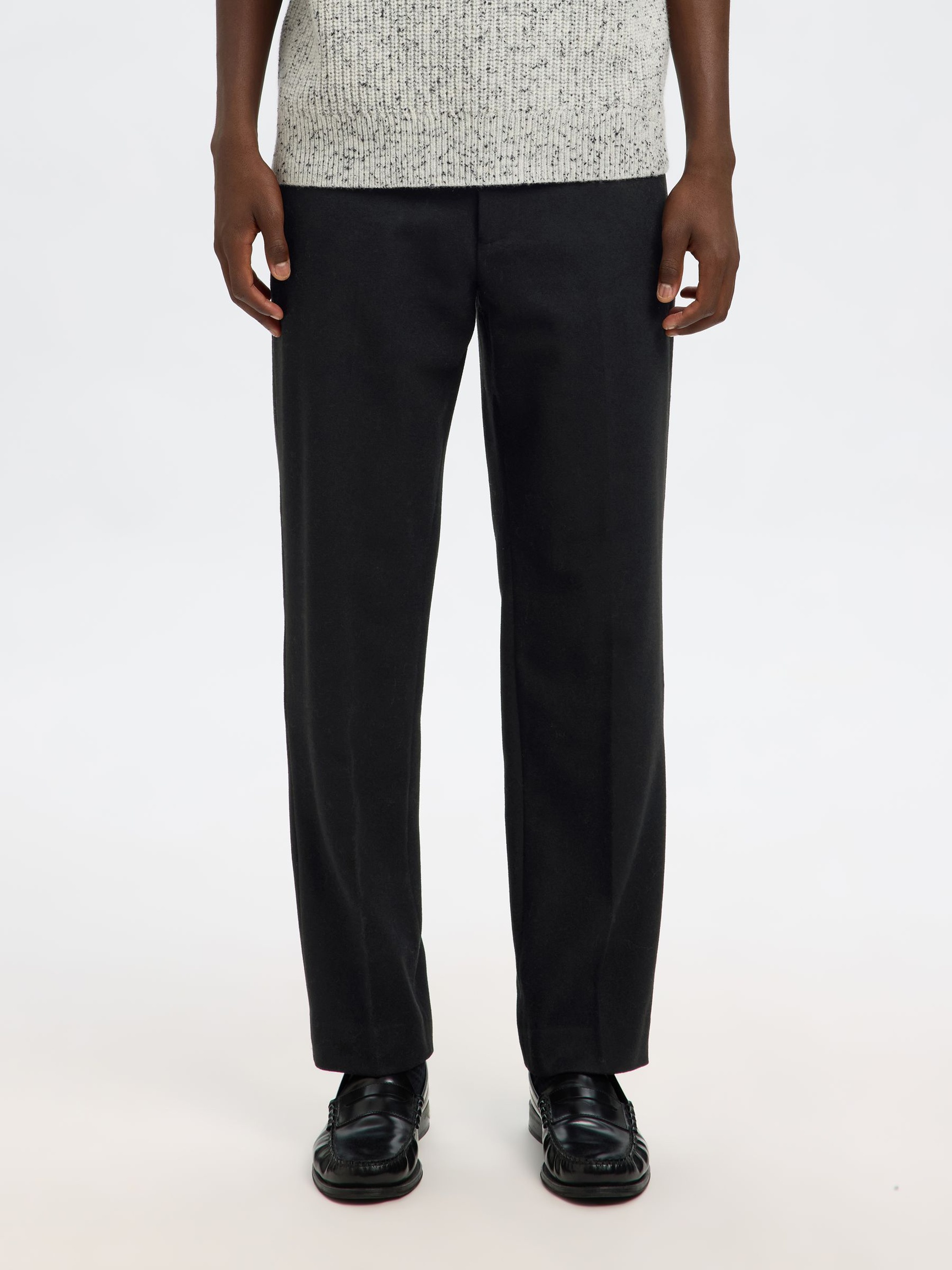 196 STRAIGHT FIT TROUSERS, Black, highres