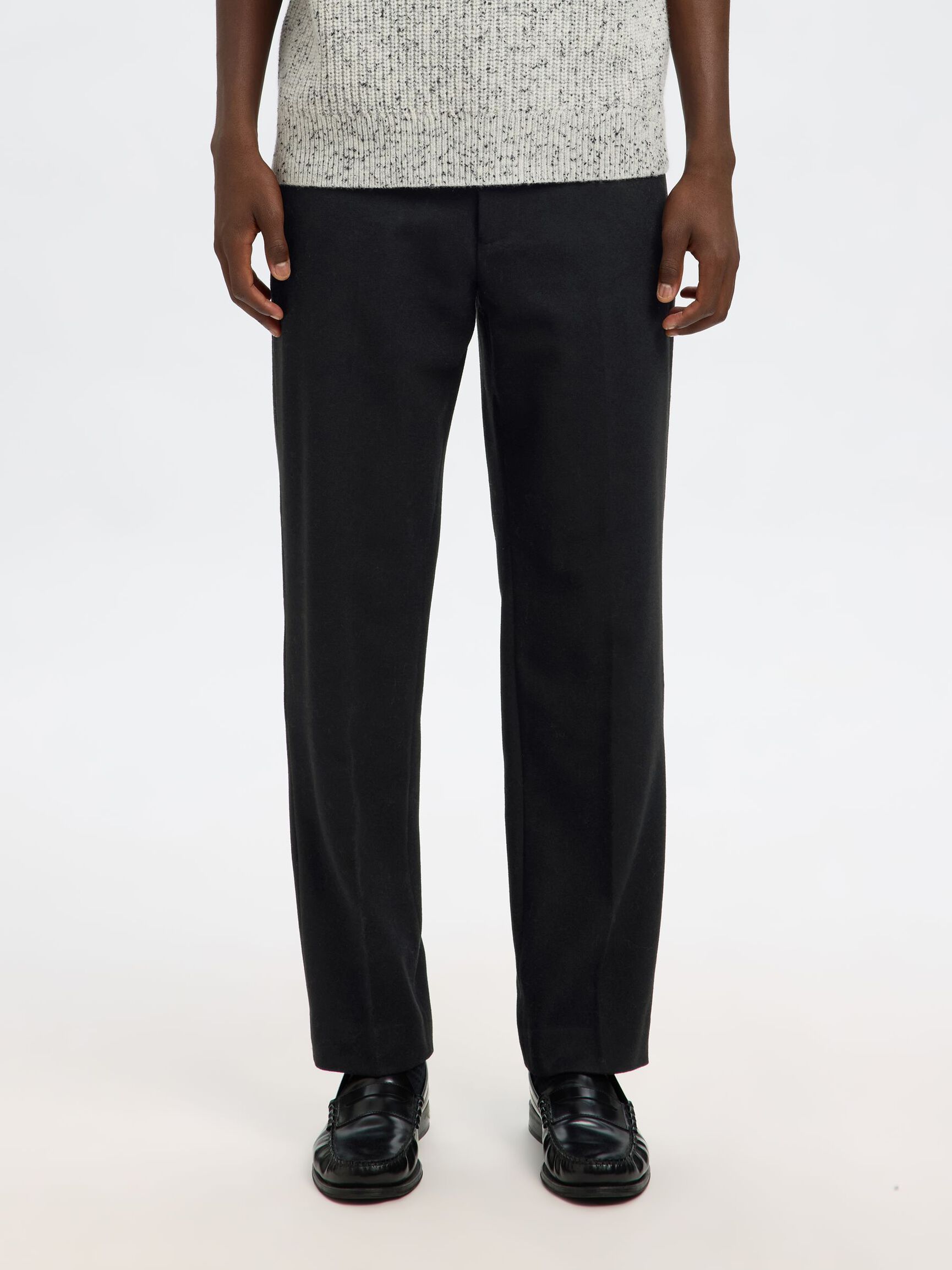 196 STRAIGHT FIT BUKSER, Black, highres