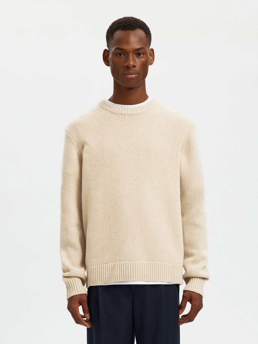 Product tile image - WOOL BLEND RELAXED FIT JUMPER, Oatmeal | 16094643_Oatmeal