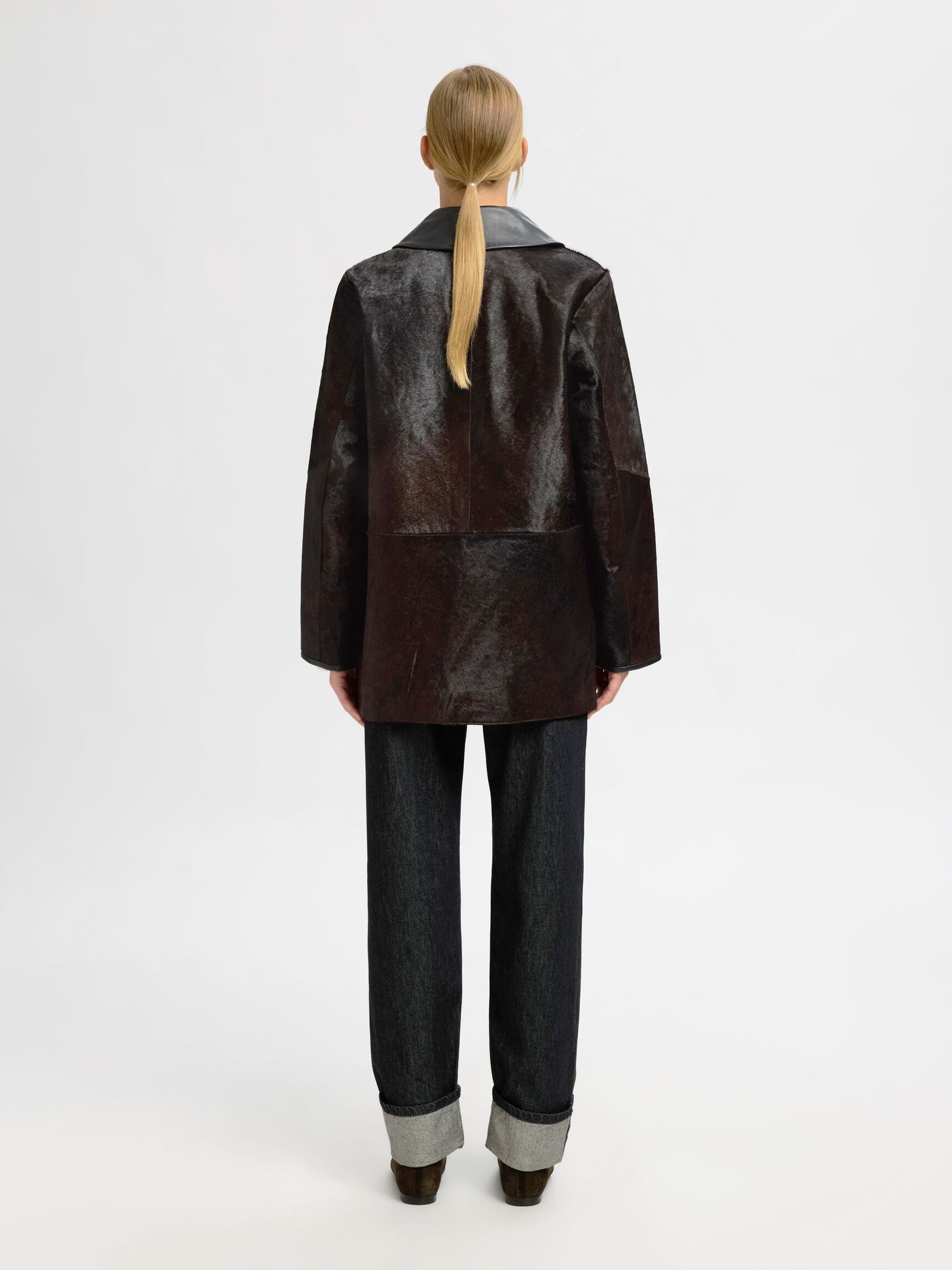 COW LEATHER JACKET, Delicioso, highres