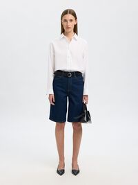 DENIM BERMUDA SHORTS, Dark Blue Denim, highres
