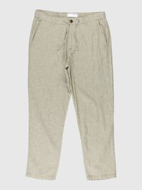 SLIM TAPERED LEINENMIX HOSE, Olive Branch, highres