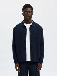 RELAXED FIT KNITTED CARDIGAN, Sky Captain, highres