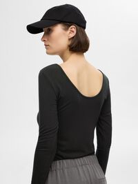 REVERSIBLE LONG-SLEEVED T-SHIRT, Black, highres