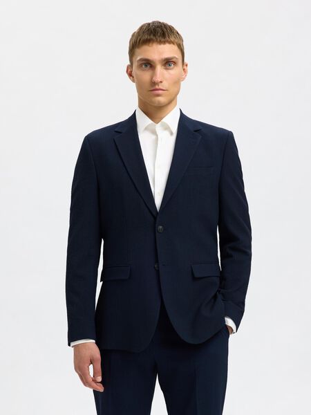 Selected SEERSUCKER SLIM-FIT BLAZER, Dark Navy, highres - 16097091_DarkNavy_003.jpg