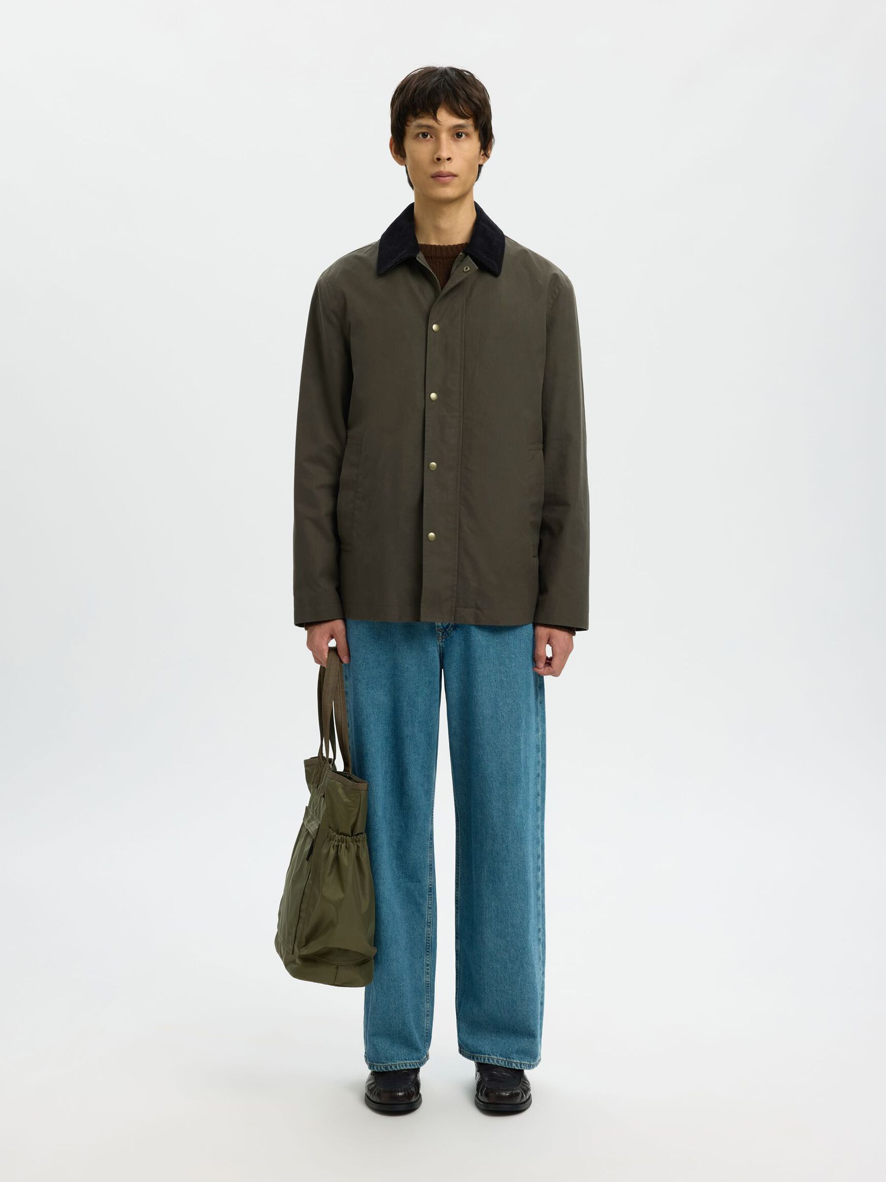 WAXED COTTON JACKET, Grape Leaf, highres