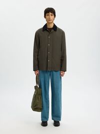 WAXED COTTON JACKET, Grape Leaf, highres