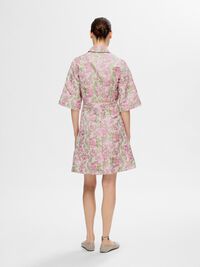FLORAL JACQUARD MINI DRESS, Snow White, highres