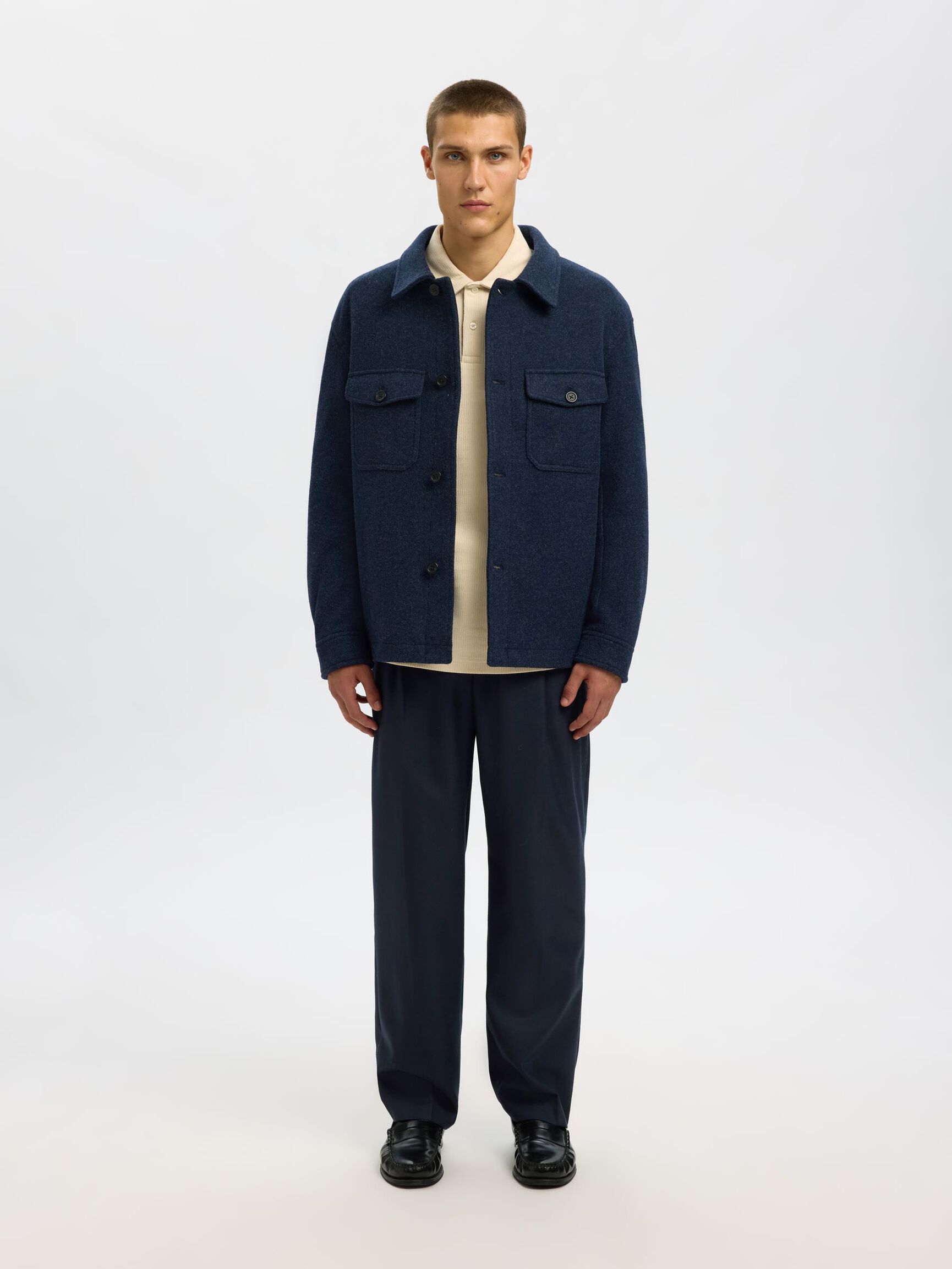 WOLLMIX LOOSE FIT HOSEN, Dark Navy, highres