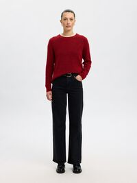 LONG-SLEEVED KNITTED JUMPER, Equestrian Red, highres