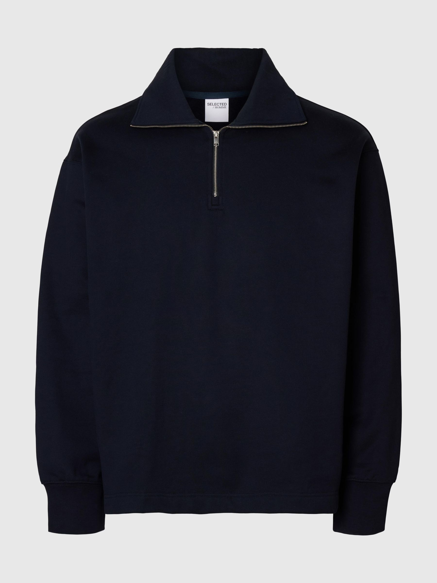 BAUMWOLL SWEATSHIRT MIT REISSVERSCHLUSS, Sky Captain, highres