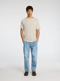 LINNEN T-SHIRT, Oatmeal, highres