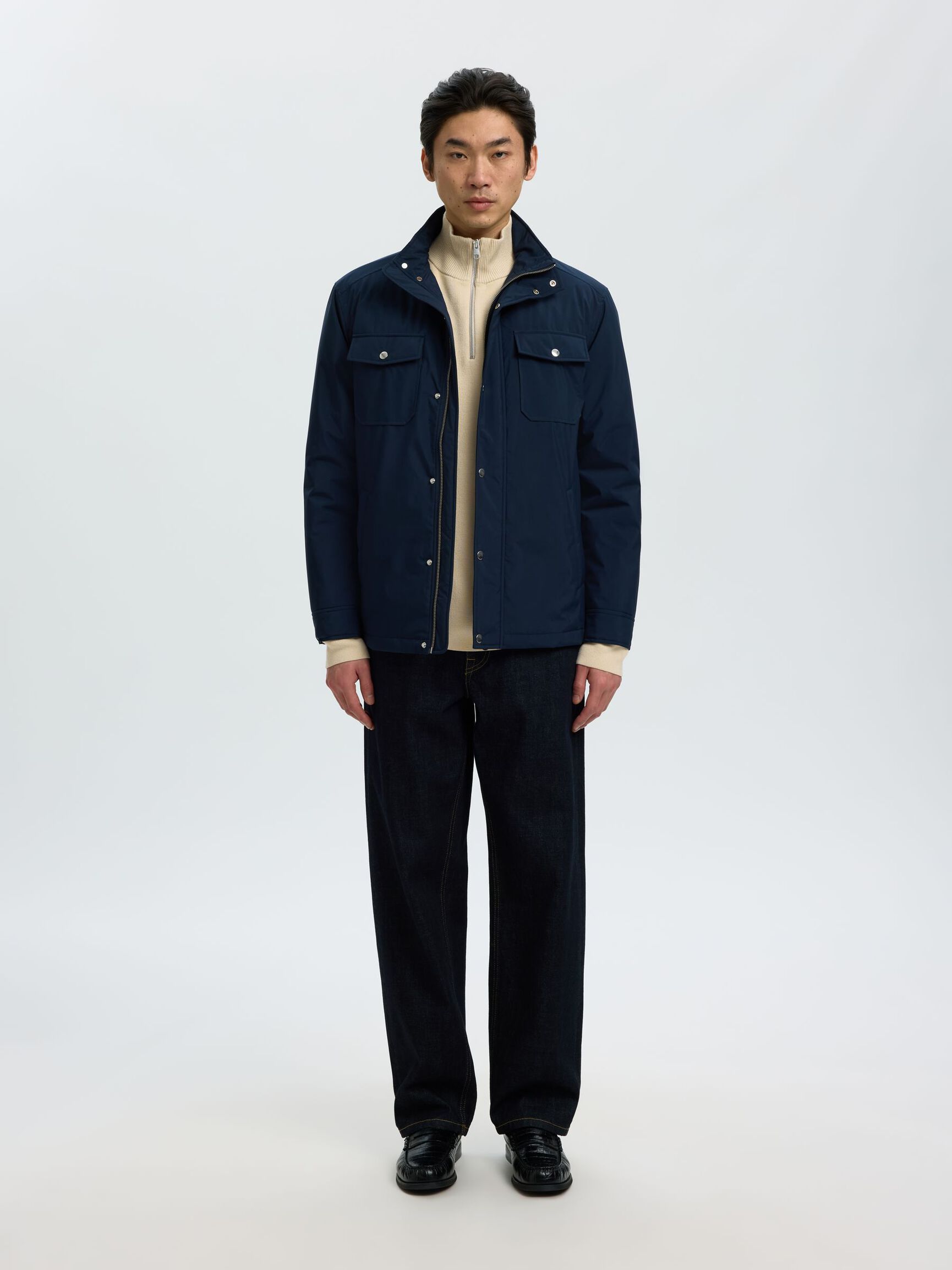 HALF ZIP PULLOVER, Oatmeal, highres