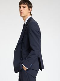 RELAXED FIT DOUBLE-BREASTED BLAZER, Dark Navy, highres