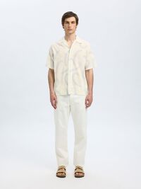 PRINTED SHORT SLEEVED SHIRT, Egret, highres