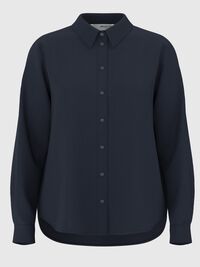 VISKOSEBLANDING SKJORTE, Dark Sapphire, highres