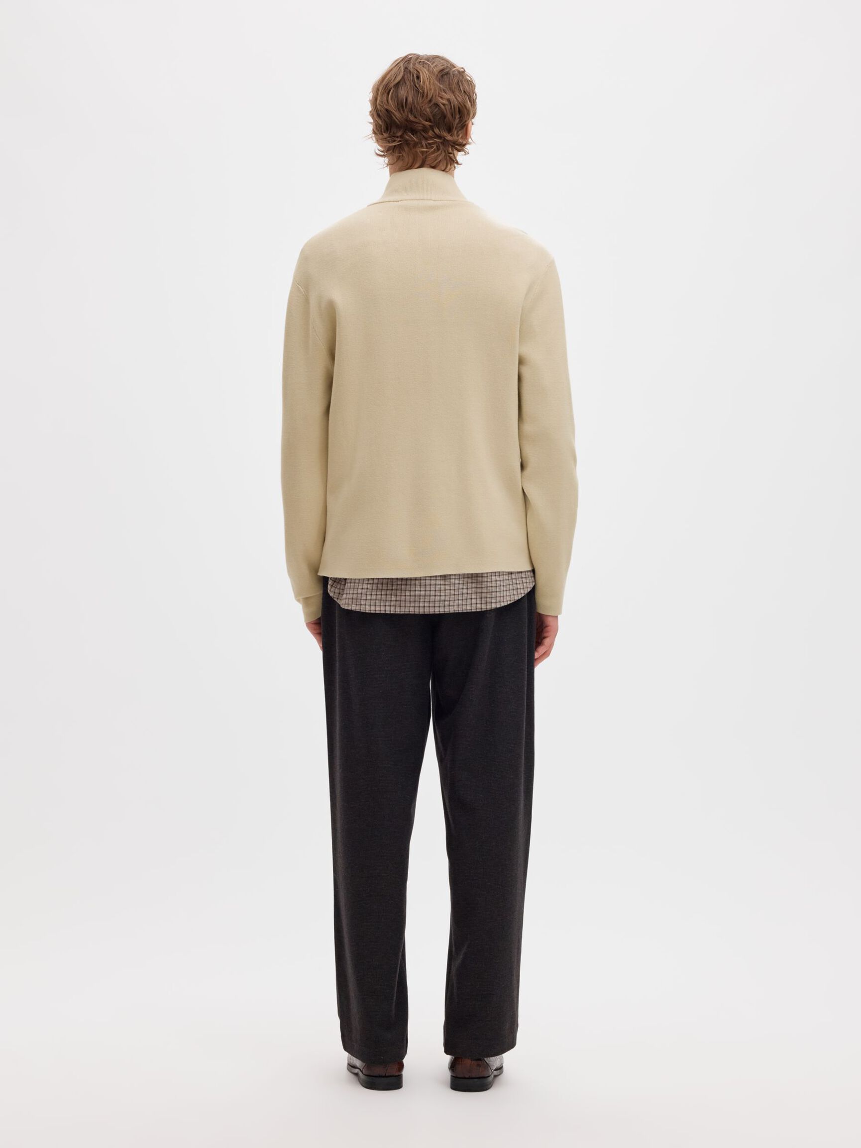 RELAXED FIT CARDIGAN, Oatmeal, highres