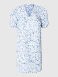 FLORAL PRINTED MINI DRESS, Sky Blue, highres
