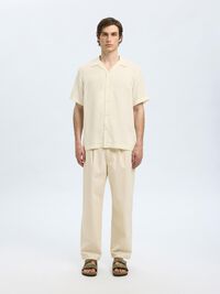 PRINTED SHORT SLEEVED SHIRT, Egret, highres