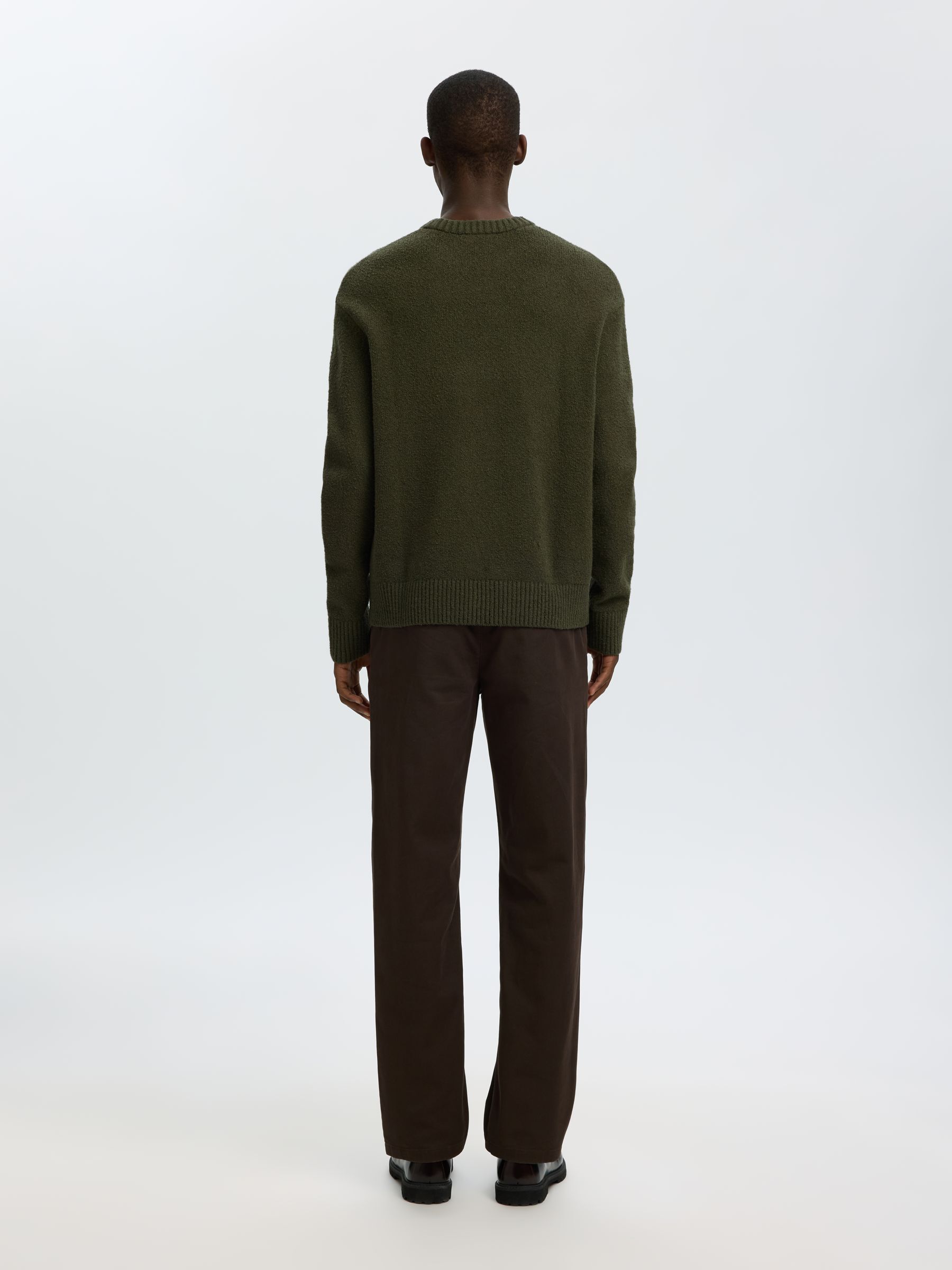 RELAXED FIT  KNITTED PULLOVER, Forest Night, highres